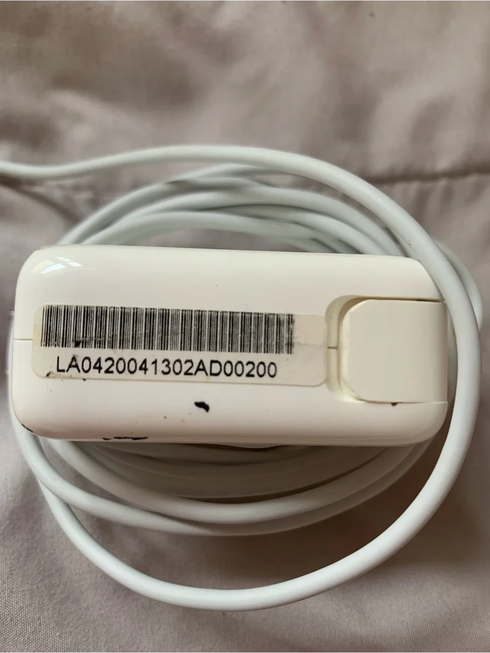 Apple White Tablet Charging Adapter with Coiled Cable